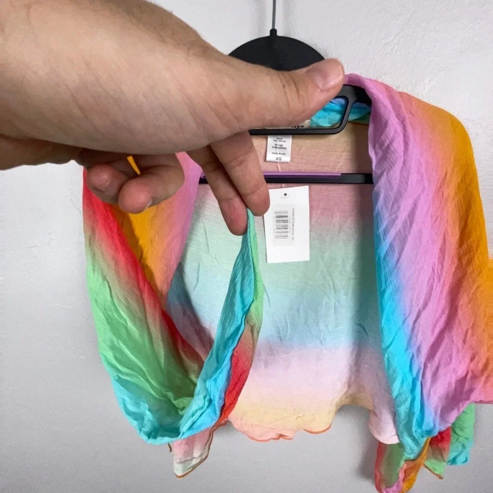Dippin Daisys Sarong Women XS Multicolor Nomad Aura Rainbow Cover Up Scarf Wrap